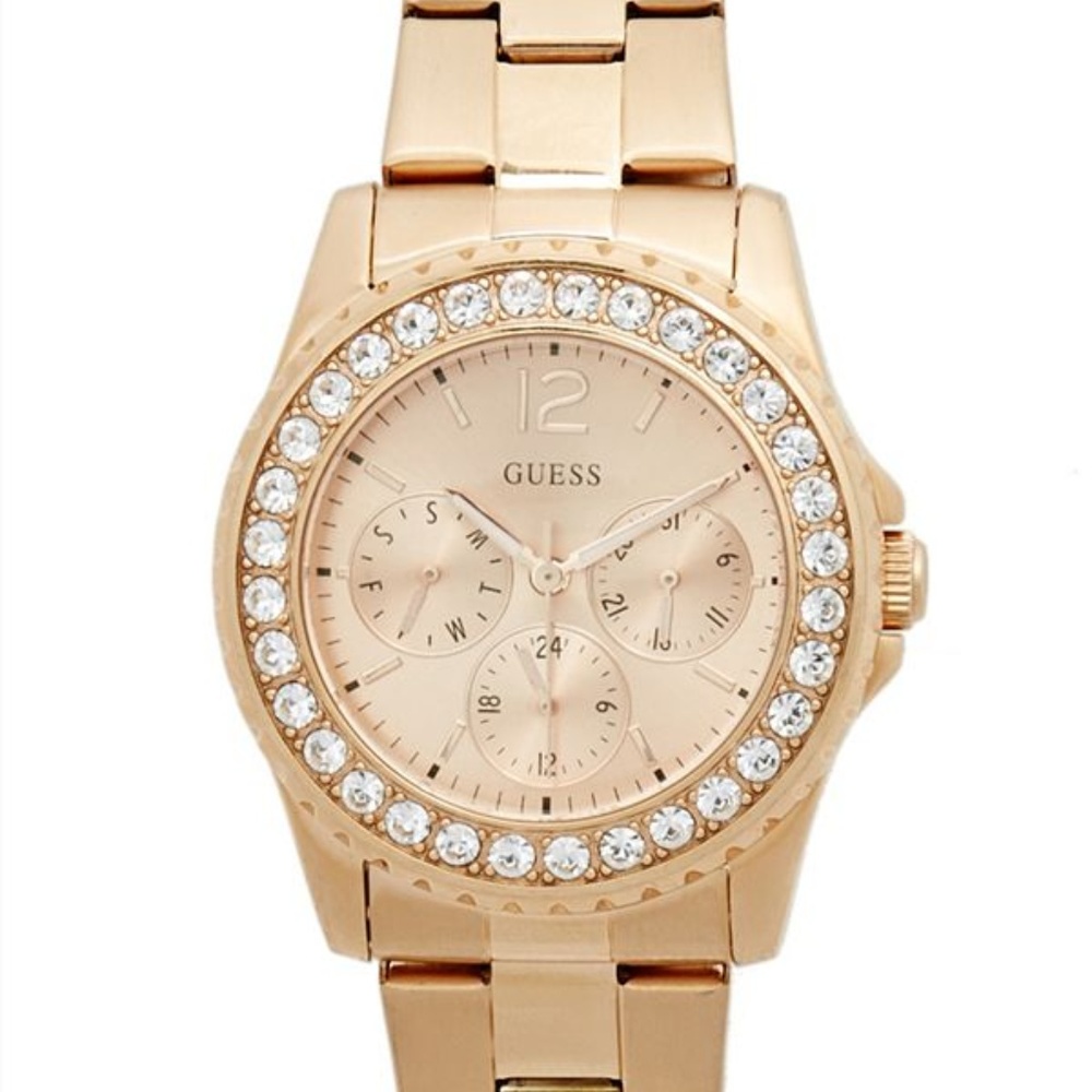 GUESS ROSE GOLD-TONE MULTIFUNCTION WATCH